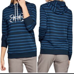 🌸Under Armour Blue Striped Hoodie Sweatshirt size small